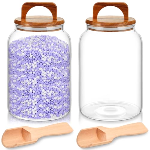 SiliFine 4 Stück 1,8 l Glas-Wäschebehälter mit Griff, Holzdeckel und Schaufel, 2 Stück Waschküchen-Organisationsgläser und 2 Mehrzweck-Holzlöffel, Glasperlen-Behälter-Set SiliFine 4 Stück 1,8 l Glas-Wäschebehälter mit Griff, Holzdeckel und Schaufel, 2 Stück Waschküchen-Organisationsgläser und 2 Mehrzweck-Holzlöffel, Glasperlen-Behälter-Set von SiliFine