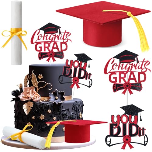 SiliFine Tortenaufsatz mit Aufschrift "Congrats Grade", inkl. You Did It-Kuchenaufsatz, Filz, Abschlusskappe mit Quaste, Diplom, Dekoration für 2025, Seniorenschule, Universität, College, SiliFine Tortenaufsatz mit Aufschrift "Congrats Grade", inkl. You Did It-Kuchenaufsatz, Filz, Abschlusskappe mit Quaste, Diplom, Dekoration für 2025, Seniorenschule, Universität, College, von SiliFine