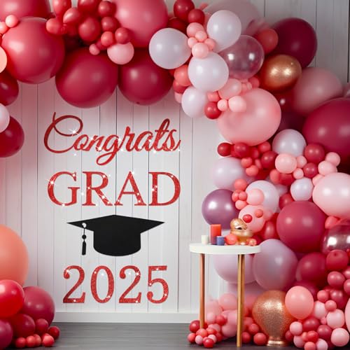 Aufkleber mit Aufschrift "Congrats Grade", für Ballonbogen, Glitzer, Filz, Glückwunsch-Grad 2025, Buchstabenschild, Abschlussbanner, Aufkleber für Party, Ballonbogen, Hintergrunddekorationen für Aufkleber mit Aufschrift "Congrats Grade", für Ballonbogen, Glitzer, Filz, Glückwunsch-Grad 2025, Buchstabenschild, Abschlussbanner, Aufkleber für Party, Ballonbogen, Hintergrunddekorationen für von Silipull