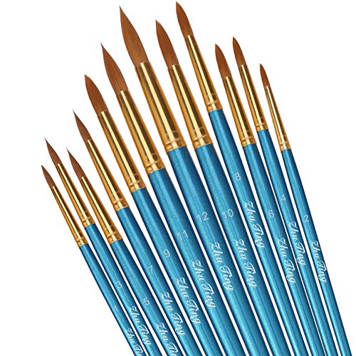 Pinsel teiliges Set,Nylon Pinsel, Nylonhaar Künstler Acrylpinsel für Acryl Aquarell Ölgemälde (Blau) von Silithus