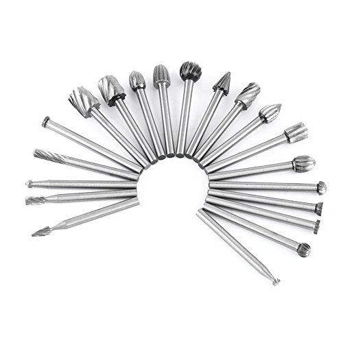 SilkRoadSupply Hochgeschwindigkeits -Stahl -Burrs -Rotationsdateien Holzbearbeitungswerkzeug 20pcs 1/8 -Zoll -Schaft für Holzplastikstoffweichmaterialien von SilkRoadSupply