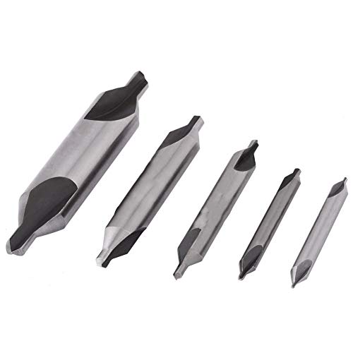 SilkRoadSupply Hochgeschwindigkeits -Stahl -HSS -Mittelbohrer -Set 60 Grad kombinierte Countersink -Bits für Dreharbeiten und Präzisionslochbearbeitung 10 pc 1mm 5 mm Größe von SilkRoadSupply