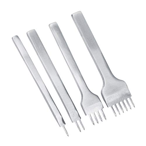 SilkRoadSupply Lederstanzwerkzeuge, hochfester Stahl, 3 mm Abstand, Lederlocher, Nähstanzwerkzeug, 1, 2, 4, 6 Zinken, für Lederhandwerks-DIY-Projekte, weißer Stahlgriff, SilkRoadSupply Lederstanzwerkzeuge, hochfester Stahl, 3 mm Abstand, Lederlocher, Nähstanzwerkzeug, 1, 2, 4, 6 Zinken, für Lederhandwerks-DIY-Projekte, weißer Stahlgriff, von SilkRoadSupply