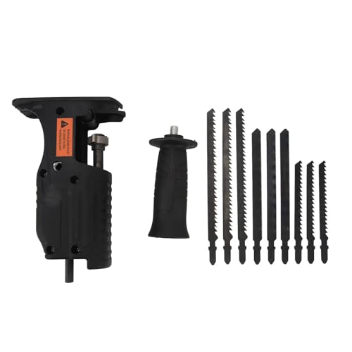 SilkRoadSupply Proteable Recriptrocating Saw Adapter Elektrischer Bohrer modifizierter Werkzeugbefestigung mit 9 Ersatzsägenschaufeln für Holzmetallkunststoff Schneiden aus Kuns von SilkRoadSupply