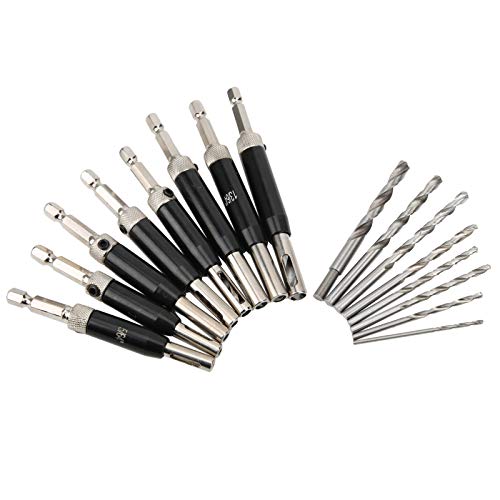 SilkRoadSupply Scharnierbohrer Bit Hex -Handle -Hart -zentrierende Holzbearbeitungs -Aluminium -Legierungshardware -Werkzeuge für Tür- und Fensterscharniere mit Sechskantschlüssel von SilkRoadSupply