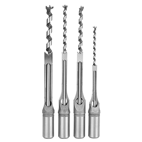 SilkRoadSupply Vierkantlochbohrer-Set, hohe Härte, Holzstemmmeißel, Holzbearbeitungsbohrer für Holzprodukte, Lagerstahl, 1/4, 5/16, 3/8, 1/2, 4-teilig von SilkRoadSupply