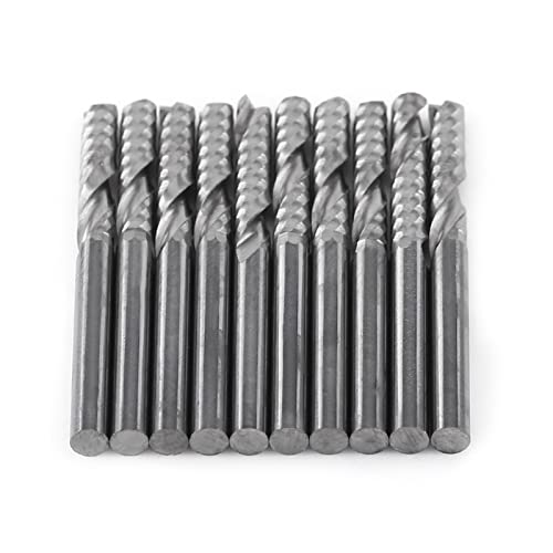 SilkRoadSupply Wolfram -Carbid -Spiralendmühlen Einflöte -Fröses Cutter CNC -Router -Bits 4mm Schaft für AcrylpvC MDF -Dichteholz Holz Schneiden 10pcs von SilkRoadSupply
