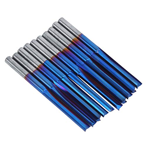 SilkRoadSupply ZDZCYS22DL 10PCS 3,175 mm Griffmahlswerkzeug Zementiertes Carbid 2flute Gerade Mahlschneider für Holz Acryl -PVC -Sperrholz von SilkRoadSupply