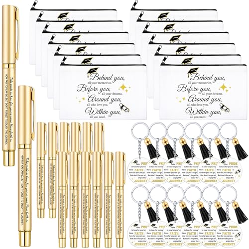Silkfly 12 Sets Geschenk zum Schulabschluss, Partygeschenke für Gästeklasse 2025, inspirierende Stift-Make-up-Tasche, Acryl-Schlüsselanhänger mit Quaste für Studenten, Studenten, Schule, Schulende Silkfly 12 Sets Geschenk zum Schulabschluss, Partygeschenke für Gästeklasse 2025, inspirierende Stift-Make-up-Tasche, Acryl-Schlüsselanhänger mit Quaste für Studenten, Studenten, Schule, Schulende von Silkfly