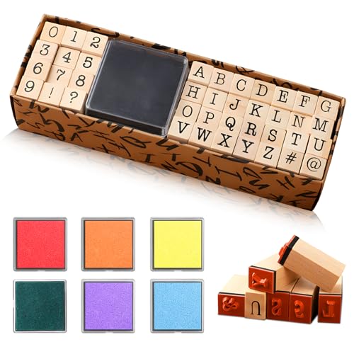 40 Stück Buchstaben Stempel Set, Alphabet Holzstempel Buchstaben, Stempel Set, mit Stempelkissen, für Kunst,Handwerk,Kartenherstellung 40 Stück Buchstaben Stempel Set, Alphabet Holzstempel Buchstaben, Stempel Set, mit Stempelkissen, für Kunst,Handwerk,Kartenherstellung von Silkwish