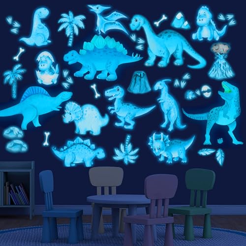Silkwish Dinosaurier Wandsticker Kinderzimmer Leuchtend, Selbstklebend Dino Wandtattoo Kinderzimmer,Glühen Wandtattoo Dinosaurier für Junge Kinderzimmer Schlafzimmer Geschenke Blau Silkwish Dinosaurier Wandsticker Kinderzimmer Leuchtend, Selbstklebend Dino Wandtattoo Kinderzimmer,Glühen Wandtattoo Dinosaurier für Junge Kinderzimmer Schlafzimmer Geschenke Blau von Silkwish