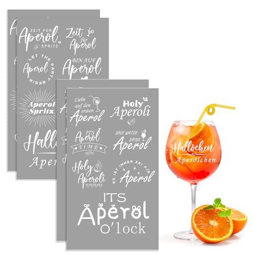 Silkwish 28 Stück Aperol Glas Rub On Aufkleber - 4 Blätter Apero Spritz Gläser Sticker - Weiß Holy Aperoli Sprüche Rub Ons Folie Transferfolie Geschenk für Aperolliebhaber Aperoliker Silkwish 28 Stück Aperol Glas Rub On Aufkleber - 4 Blätter Apero Spritz Gläser Sticker - Weiß Holy Aperoli Sprüche Rub Ons Folie Transferfolie Geschenk für Aperolliebhaber Aperoliker von Silkwish