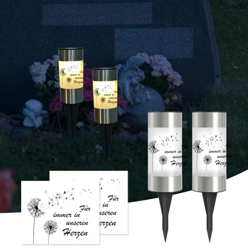 Silkwish 2er-Set Solar Grablicht mit Erdspieß & Löwenzahn Aufklebern - IP65 Wetterfest LED Grabkerze - Friedhofskerzen mit Automatischer Dämmerungssensor - Solar Grableuchten für Friedhof, Urnengrab Silkwish 2er-Set Solar Grablicht mit Erdspieß & Löwenzahn Aufklebern - IP65 Wetterfest LED Grabkerze - Friedhofskerzen mit Automatischer Dämmerungssensor - Solar Grableuchten für Friedhof, Urnengrab von Silkwish
