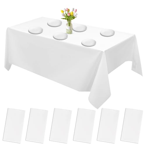Silkwish 6 Stück Einweg Tischdecke Weiß, 137 x 274cm Einweg Biertische Tischdecken, PEVA Wasserdicht Rechteckige Tischdecken für Hochzeit, Party, Geburtstag, Weihnachten Silkwish 6 Stück Einweg Tischdecke Weiß, 137 x 274cm Einweg Biertische Tischdecken, PEVA Wasserdicht Rechteckige Tischdecken für Hochzeit, Party, Geburtstag, Weihnachten von Silkwish