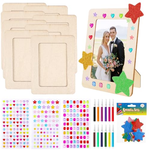 Silkwish 8 Stück Bilderrahmen Bastelset Holz,DIY Bilderrahmen Set Kinder,Rechteckige Bastelrahmen mit Bunte Glitzersteine und 12 Stück Aquarellstifte,für Kinder zum Basteln, Gestalten und als Dekoidee Silkwish 8 Stück Bilderrahmen Bastelset Holz,DIY Bilderrahmen Set Kinder,Rechteckige Bastelrahmen mit Bunte Glitzersteine und 12 Stück Aquarellstifte,für Kinder zum Basteln, Gestalten und als Dekoidee von Silkwish