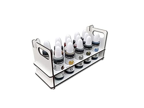Silu- Paint Station für Vallejo Acrylfarben, Army Painter, Stapelbarer Kanister Organizer 17/18 ml, für die Bemalung von Miniaturen, W40K, Modellen. Farben NICHT enthalten (B32A) von Silu
