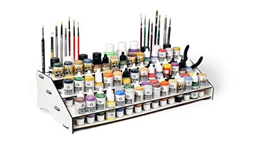 Vallejo Paints Organizer, Paint Station für Acrylfarben, Pinsel und Werkzeuge für Werkbank, Miniaturenmalerei, Modellbau, Warhammer. Farben NICHT enthalten von Silu