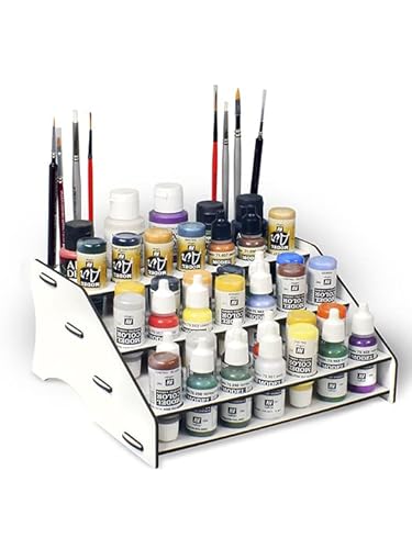 Vallejo Paints Organizer, Paint Station für Acrylfarben, Pinsel und Werkzeuge für Werkbank, Miniaturenmalerei, Modellbau, Warhammer. Farben NICHT enthalten von Silu