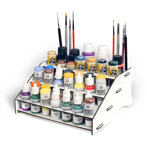 Vallejo Paints Organizer, Paint Station für Acrylfarben, Pinsel und Werkzeuge für Werkbank, Miniaturenmalerei, Modellbau, Warhammer. Farben NICHT enthalten von Silu