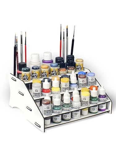 Silu- Vallejo Paints Organizer, Paint Station für Acrylfarben, Pinsel und Werkzeuge für Werkbank, Miniaturenmalerei, Modellbau, Warhammer. Farben NICHT enthalten von Silu