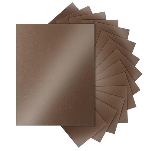 Silunkia 100 Blatt Kaffee schimmernder Karton, 8,5 x 11 cm, 34 kg, glänzender brauner Karton für Weihnachtsdekoration, Dankeskarten, Hochzeit, Scrapbooking, Party von Silunkia