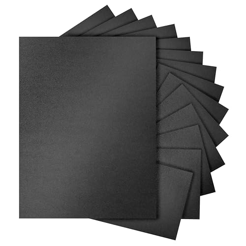 Silunkia 100 Blatt schwarz schimmernder Karton, 8,5 x 11 cm, Bastelpapier, 34 kg dickes, glänzendes Papier, Karton für Halloween, Visitenkarten, Einladungen, Geburtstagsdekorationen von Silunkia