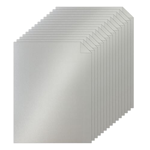 Silunkia 100 Blatt silberfarbener schimmernder Karton, 200 g/m², schweres, glänzendes Papier, für Bürodruck, Visitenkarten, Hochzeitseinladungen, Jubiläumskarten von Silunkia