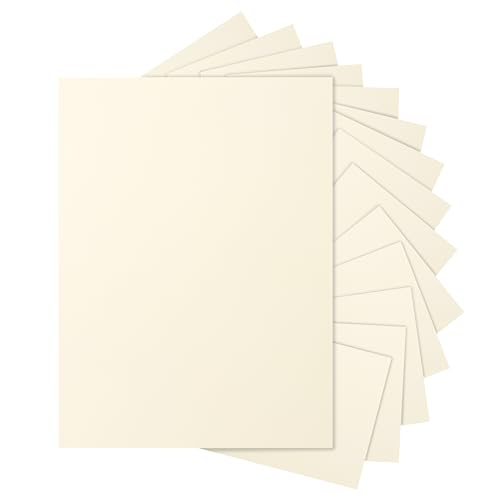 Silunkia 40 Blatt cremefarbener Karton, 200 g/m², elfenbeinfarbenes Papier, 200 g/m², für selbstgemachte Karten, Visitenkarten, Einladungen, Schulbasteln, Speisekarten, Bürodruck von Silunkia