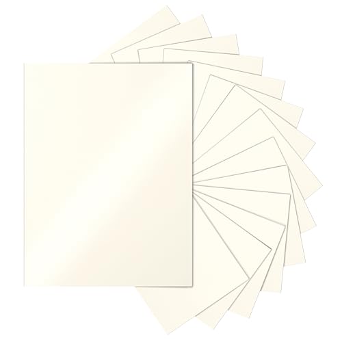 Silunkia 40 Blatt cremefarbener schimmernder Karton, 21,6 x 27,9 cm, elfenbeinfarbenes Papier, 34 kg, für Schule, Basteln, Kartenherstellung, Visitenkarten, Hochzeitseinladungen, Menüs von Silunkia