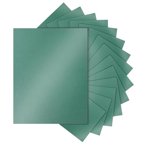 Silunkia 40 Blatt weihnachtlich grün schimmernder Karton, 8,5 x 11 cm, Scrapbook-Papier, 34 kg, dunkelgrünes Druckerpapier für DIY-Karten, Thanksgiving-Karten, Einladungen, Jubiläumskarten von Silunkia