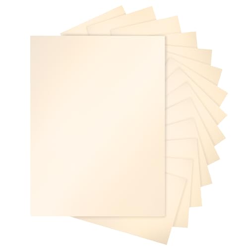 Silunkia 60 Blatt schimmernder, cremefarbener Karton, 250 g/m², 250 g/m², Perlglanz-Papier für selbstgemachte Karten, Grußkarten, Visitenkarten, Einladungen, Papierbasteleien von Silunkia