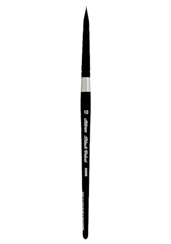 Silver Brush Limited 3000S10 Black Velvet Rund Pinsel, Aquarellpinsel in Größe 10, Kurzer Griff von Silver Brush Limited
