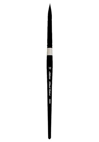 Silver Brush Limited 3000S12 Black Velvet Rund Pinsel, Aquarellpinsel in Größe 12, Kurzer Griff von Silver Brush Limited