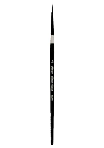 Silver Brush Limited 3000S2 Black Velvet Rund Pinsel, Aquarellpinsel in Größe 2, Kurzer Griff von Silver Brush Limited