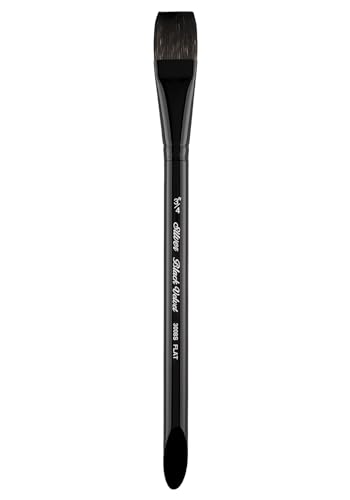 Silver Brush Limited 3008S3/4in Black Velvet Quadratischer Pinsel für Aquarellpinsel, Größe 3/4 Zoll, Kurzer Griff von Silver Brush Limited