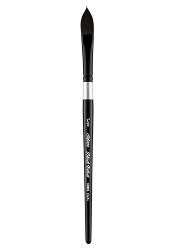 Silver Brush Limited 3009S1/2in Black Velvet Ovaler Pinsel, Aquarellpinsel, Größe 1/2 Zoll, Kurzer Griff von Silver Brush Limited