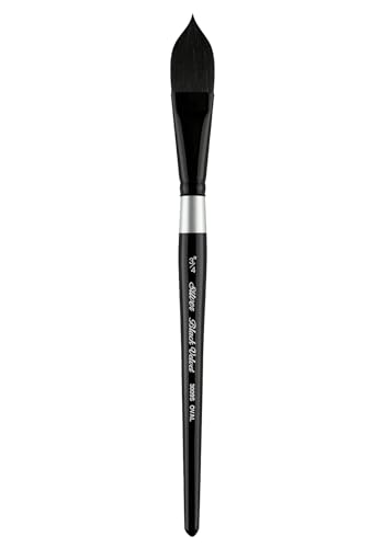 Silver Brush Limited 3009S3/4in Black Velvet Ovaler Pinsel, Aquarellpinsel, Größe 3/4 Zoll, Kurzer Griff von Silver Brush Limited