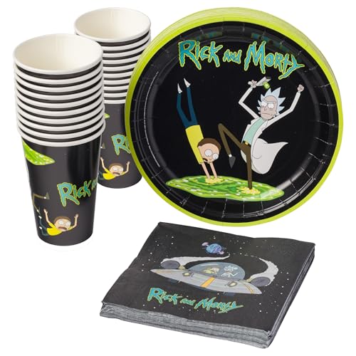 Silver Buffalo Rick and Morty in the Portal Einweg-Pappteller, Servietten und Becher, 60 Stück Silver Buffalo Rick and Morty in the Portal Einweg-Pappteller, Servietten und Becher, 60 Stück von Silver Buffalo