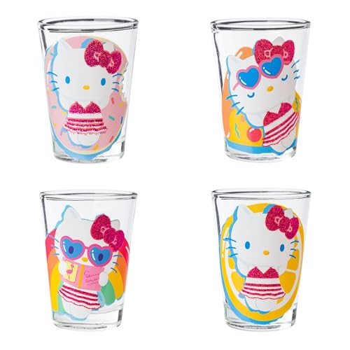 Silver Buffalo Sanrio Hello Kitty Summer Pool Floatie Glitter Mini-Glas-Set, 42,5 ml, 4 Stück Silver Buffalo Sanrio Hello Kitty Summer Pool Floatie Glitter Mini-Glas-Set, 42,5 ml, 4 Stück von Silver Buffalo