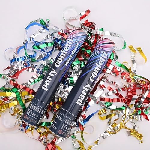 Konfettikanone Geburtstag*4pcs, SilverChry Party Popper, Konfettikanone Hochzeit, Konfetti Pistolen Set, Konfettibombe, Konfettishooter, Konfettikanone Party, Konfetti Kanonen Poppers (Farbe) von SilverChry