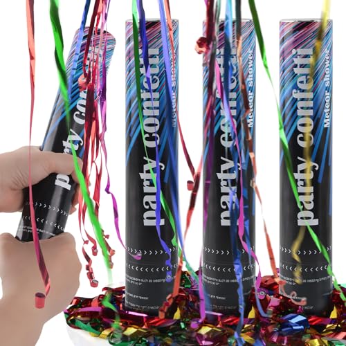 Konfettikanone Geburtstag*4pcs, SilverChry Party Popper, Konfettikanone Hochzeit, Konfetti Pistolen Set, Konfettibombe, Konfettishooter, Konfettikanone Party, Konfetti Kanonen Poppers (Gold) von SilverChry