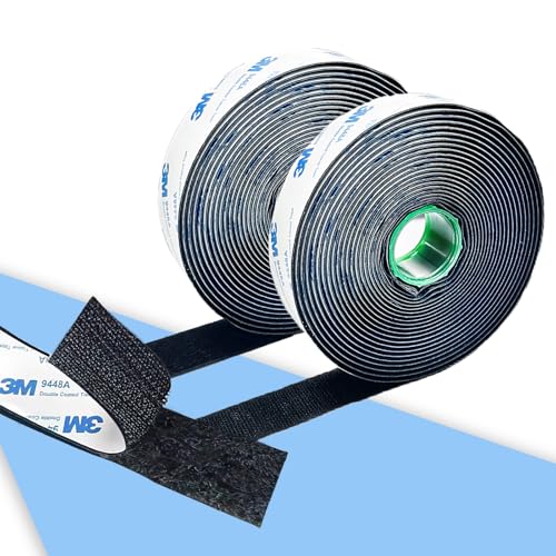 SilverChry Klettstreifen Selbstklebend, Klettband Beidseitig, Doppelseitiges Klettband, Klettband für Fliegengitter, Klettverschluss Selbstklebend für Stoff, Teppich Klebeband, Wandkleber Ohne Bohren von SilverChry