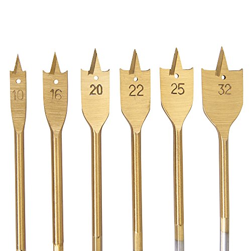 Silverline DS32 Titanbeschichtete Flachfräsbohrer, 6-tlg. Satz 10–32 mm Silverline DS32 Titanbeschichtete Flachfräsbohrer, 6-tlg. Satz 10–32 mm von Silverline