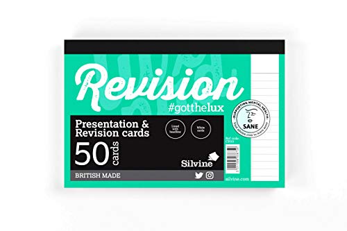 Luxpad Notiz- und Präsentationskarten, A6, Weiß, 50 linierte Karten pro Block (15,2 x 10,2 cm) von Silvine
