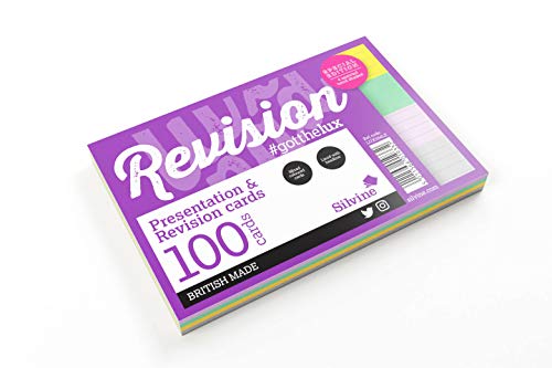 Silvine Luxpad Revision Lernkarte, A6, liniert, 100 Karten, 15,2 x 10,2 cm von Silvine