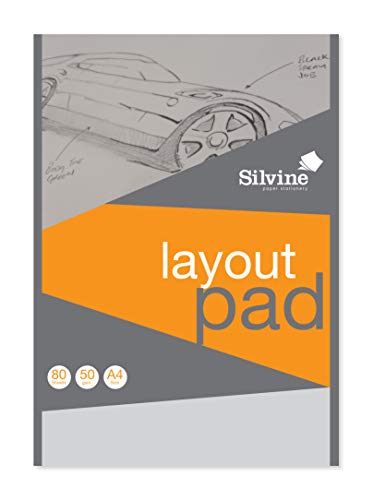 Silvine A4LP Professional Layout-Block, 80 Blatt, halbtransparent, 50 g/m² von Silvine