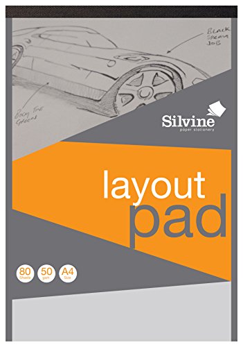 Silvine A4LP Professional Layout-Block, 80 Blatt, halbtransparent, 50 g/m² von Silvine