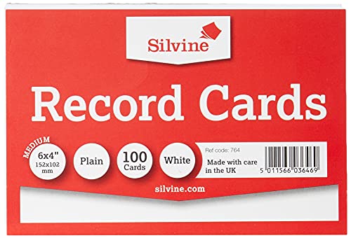 Silvine Karteikarten, 152 x 102 mm, einfarbig, 100 Stück, Farbe: Weiß Silvine Karteikarten, 152 x 102 mm, einfarbig, 100 Stück, Farbe: Weiß von Silvine