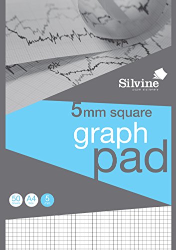 Silvine Professioneller Grafikblock, A4, 50 Blatt, 90 g/m², 5 mm kariert, Ref A4GPX Silvine Professioneller Grafikblock, A4, 50 Blatt, 90 g/m², 5 mm kariert, Ref A4GPX von Silvine