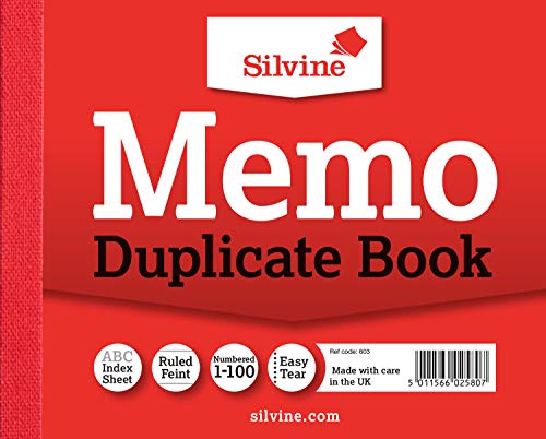 Silvine Rechnungsbuch 2-fach 603 Memo, fein liniert, 102 x 127 mm, 12 Stück von Silvine